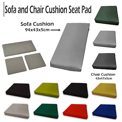 3pc Rattan Chair Cushion Set Outdoor Garden Sofa Seat Pad Replacement Waterproof • £13.45