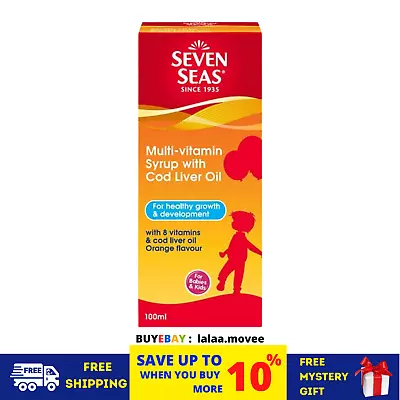 $34.35 • Buy 100ml Seven Seas Multivitamin Syrup With Cod Liver Oil Orange Flavor For Kids