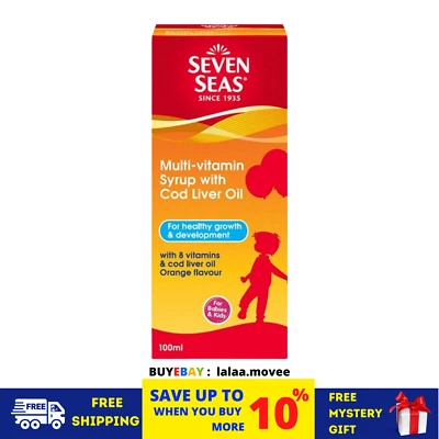 $34.35 • Buy 100ml Seven Seas Multivitamin Syrup With Cod Liver Oil Orange Flavor For Kids