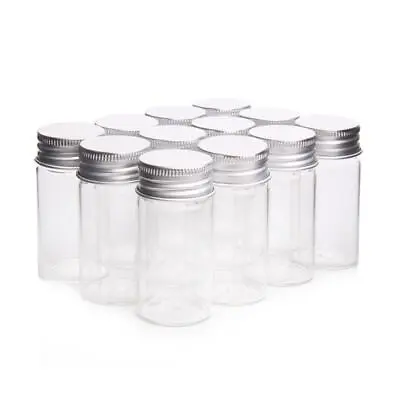 Vials Small Glass Bottles Mini Jars With Aluminum Screw Top Storage Lid • £1.60