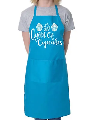  Queen Of Cupcakes Funny Ladies Apron With 2 Pockets Baking Cooking  • £9.99