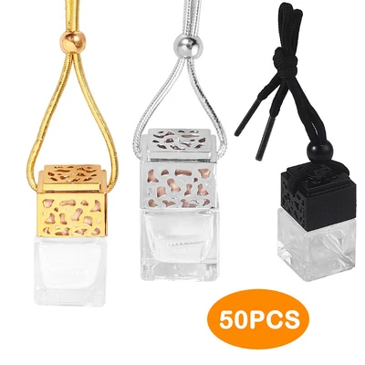 $39.56 • Buy 50X Glass Car Air Empty Perfume Mini Bottle Diffuser Bottle Hanging Oil Ornament