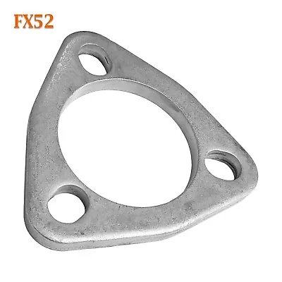 FX52 2 1/4  ID Flat Triangle Three Bolt Slotted Exhaust Flange Fits 2.25  Pipe • $10.73