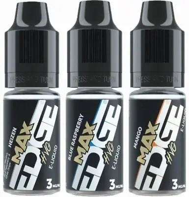 Edge MAX HVG E Liquid 10x10ml 3mg Vape Juice Flavour Blue Raspberry Mango Heizen • £14.24