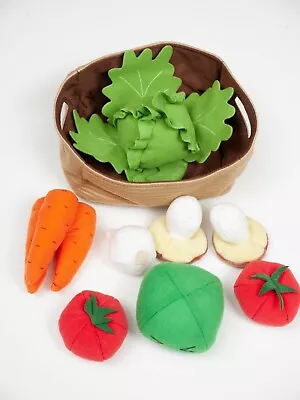 Ikea Duktig Toy Play Food In Basket Pretend Plush Soft Vegetables 9 Piece Set • £29.99