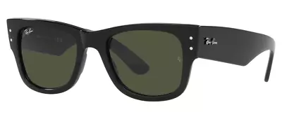 Ray Ban Green Lenses Mega Wayfarer Black Frame Sunglasses RB0840S-901/31-51 • $129.85