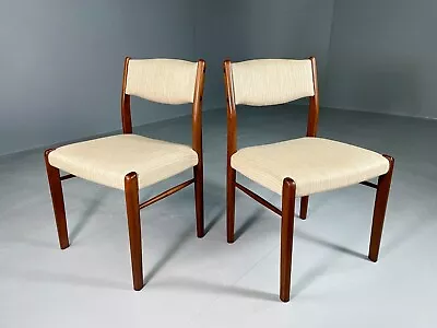 EB6431 Vintage Danish Dining Chair Rosewood White Cotton Retro MCM MDIN • £100