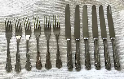 Cutlery Set 6 Knives 9.1/4'' & 6 Forks 7.6/8'' Stainless Steel Edwardian Pattern • £7.99