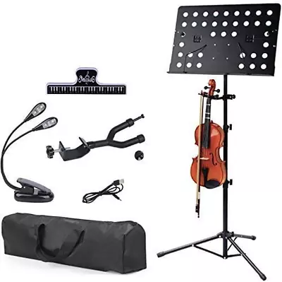 Sheet Music Stand With Violin Hanger Folding Music Stand Portable Fortable Mus • $57.86