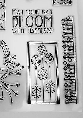£5.99 • Buy Clear Stamps Art Deco - Mackintosh Style Floral Design- Card Making-Junk Journal