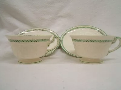 Wedgwood AL8183 Cup And Saucer 2 Sets Floral Embossed • $24.99