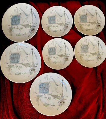 $40 • Buy 7 Vintage Rosenthal Germany Raymond Loewy Plaza Porcelain Salad/Bread Plates