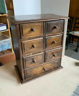 £69.99 • Buy Lovely Vintage Miniature Bank Of Spice/Apothecary/Collectors Chest Of 7 Drawers!
