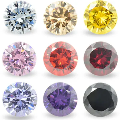 Natural Diamond All Colors VVS1 Round Loose Gemstone Cut 5mm-8mm Mosan Drill • $21.81