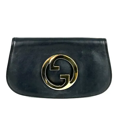 Awsome A* Vintage GUCCI Blondie Clutch Bag Black Authentic #0174 • $699