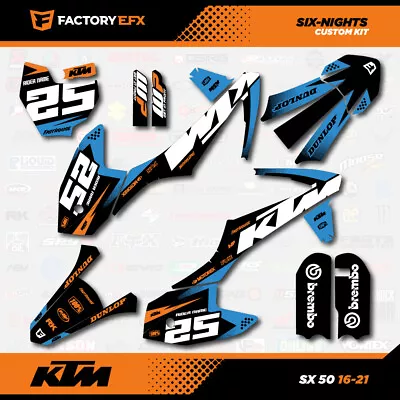 Blue & Orange 6N Racing Graphics Kit Fits 16-21 KTM 50sx 50 Sx Decal Sticker • $44.99