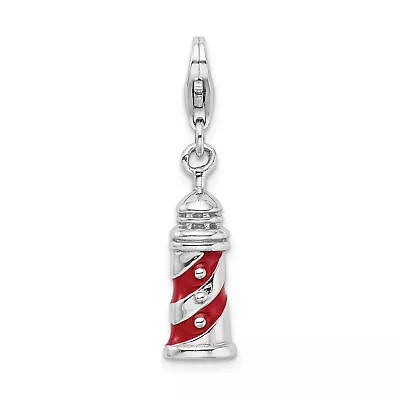 Amore La Vita Silver  Polished 3-D Enameled Lighthouse Charm With Fancy Lobster • £40.79