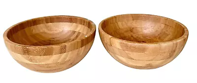 IKEA Wooden Serving Bowls Bamboo/Natural Wood 8  Wide 4  Tall #22516 • $29.99