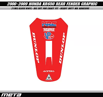 Honda Team 2000-2009 Xr 650 Xr650 650r Xr650r Rear Fender Graphic Decals Mx • $25.95