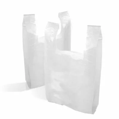 £6.75 • Buy Strong Plastic Vest Carrier Bags High Tensile White *All Sizes* S1 S2 S3 S4 