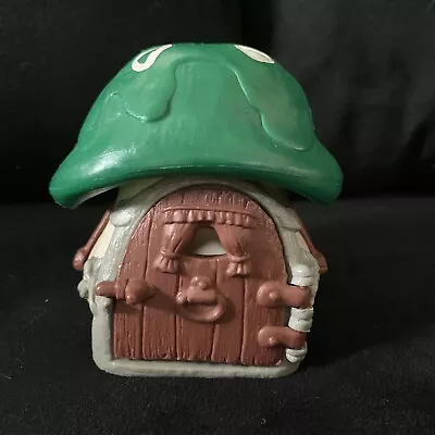 Vintage 1978 Peyo Schleich Smurf Mushroom Cottage House Green Top • $39.99