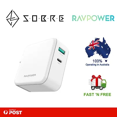 RAVPower 45W USB C PD Port AU PLUG Wall Charger Charging Station Power Adapter • $43.95