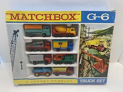 Vintage 1968 MATCHBOX GIFT SET G-6 TRUCK SET In Original Sealed Box MINT! • $425