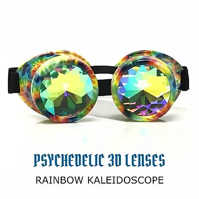 Diffraction Kaleidoscope Rave Glasses Steampunk Rainbow Goggles Pastel Goth Punk • $16.99