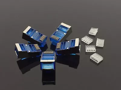 10x RJ45 Shielded Crimp Connector Modular Plug Head 8P8C   CAT6 STP LAN  Network • $8.59