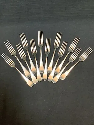 12 Antique Silver Plate Dinner Forks • $108