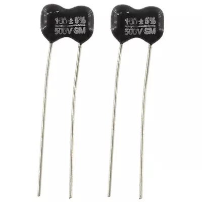 Black Silver Mica Capacitor 100pf @ 500VDC 2 Pieces 5% Radial Cap • $6.99