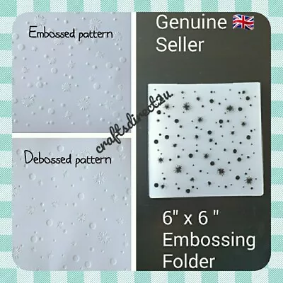 Embossing Folder - CHRISTMAS - 6  X 6  - 15cm X 15cm -  RAIN - SNOW  - STARS • £4.99