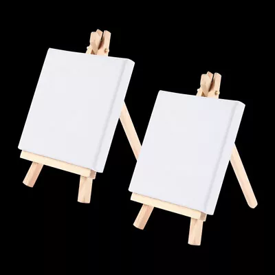 White Blank Canvas Wooden Painting Easel Table Top Display Stand Table • £9.40