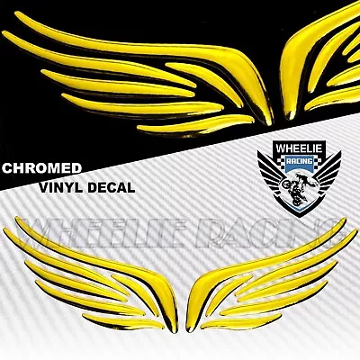 6.25  Custom 3d Abs Emblem Decal Fairing/fender Sticker Wing/devil Chrome Gold • $9.98