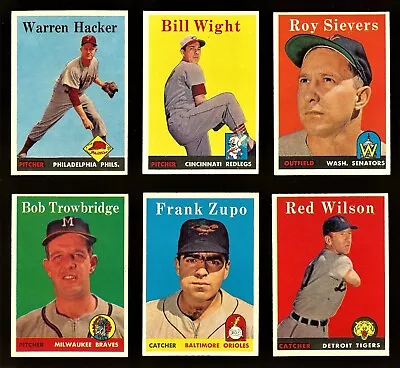 1958 Topps Baseball:  Choose Your Card  (#400 To #494) • $42.45