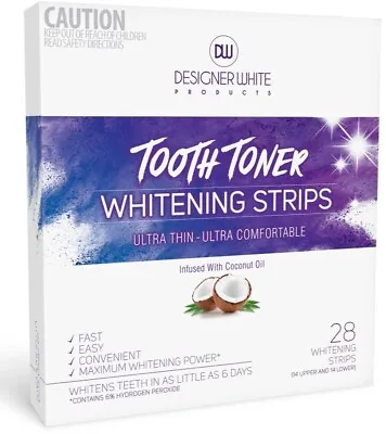 $59.95 • Buy Designer White Tooth Toner Whitening Strips - 3 X 28 Whitening Strips (3 Pack)