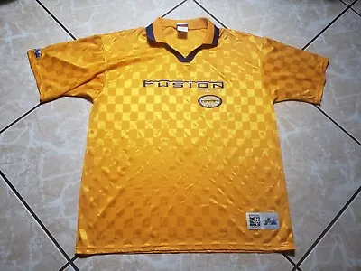  Vintage Majestic Miami Fusion FC Mens XL Soccer Jersey MLS 90s Yellow Blue • $128.95
