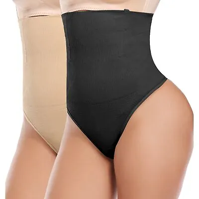 Women Hold In Control Pull Me In Shaper High Waist Magic Knickers Thong Panties • £8.99