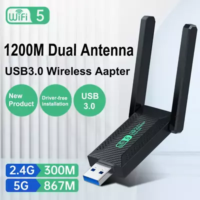 THE FASTEST Dual Band WiFi Adapter 150 Mb/sec 1200 Mbps 802.11ac/a/bgn • $21.78