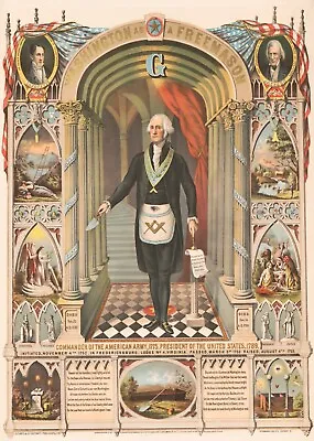 14342.Decor Poster Print.Room Wall Art Design.Vintage Washington Masonic Lodge • $39
