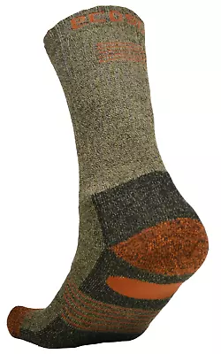 3 Pair EcoSox S M L XL Full Cushion Bamboo Hiking Socks Brown/ Orange -JAFFO • $34.50