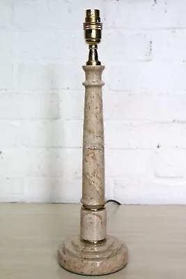 Table Lamp Vintage Italian Marble Lamp Art Deco Column Style Late 20th Century • £66.50