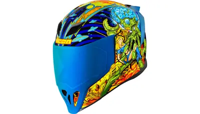 NEW ICON 0101-15549 Airflite Bugoid Blitz Helmet - Blue - Large - MOTORCYCLE • $239.20