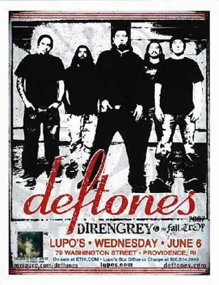 Deftones Providence 2007 Concert Flyer Lupos • $15