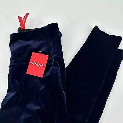 SPANX Velvet Leggings Women’s XS Lapis Night Blue Stretch Comfort Loungewear • $37.88