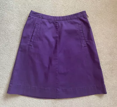 £12.99 • Buy FAB Boden Purple Chino Style Cotton Blend A-Line Skirt Size 6S L19  VGC WG591