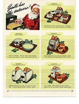 1939 Toastmaster Toaster Waffle Iron Christmas Gift Santa Claus Vintage Print Ad • $8.95