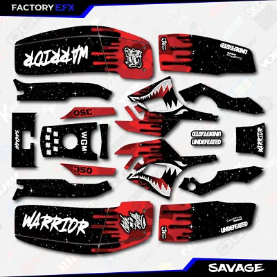 Red Savage Camo Racing Fender Graphics Kit Fits Yamaha Warrior 350 Decals • $99.99