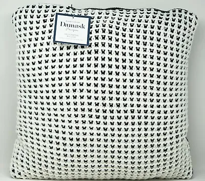 $19.54 • Buy Charter Club Damask Designs Knit 20  Square Decorative Pillow - Black / White
