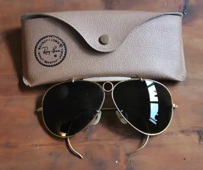 Vintage Ray Ban Aviator Shooter Sunglasses  Bullet Hole  Style • $99.50